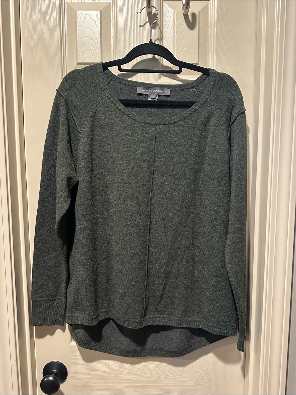 French Connection Olive Green Scoopneck Knit Top
